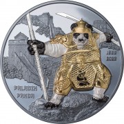 Palau PALADIN PANDA 40th Anniversary $20 Silver coin 2022 Gold plated Black Proof 3 oz